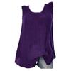 Wokasun.JJ Womens Cotton Linen Blouse,Ladies Sleeveless Baggy T-Shirt Vest Summer Fashion Plus Size Tee Blouse Tank Tops(Purple,XXL) view 1