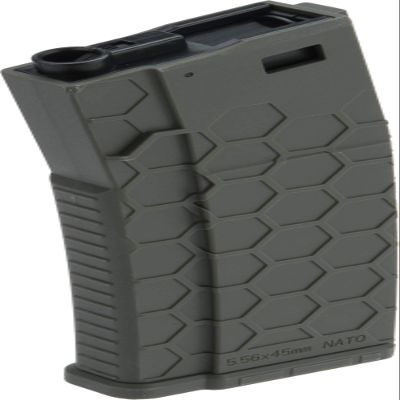 Evike Airsoft - EMG Helios Hexmag Airsoft Polymer 300rd FlashMag Mag for M4-Style Series Airsoft AEGs (Color: OD Green/Single)