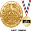Crown Awards Running Medal, 2" Shiny Gold Winged Foot Race Medals for Kids with Free Custom Engraving 100 Pack Prime view 2