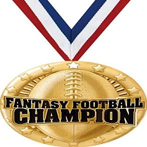 Crown Awards Fantasy Football Medal, 2" Shiny Gold Fantasy Football Medals for Kids with Free Custom Engraving 50 Pack
