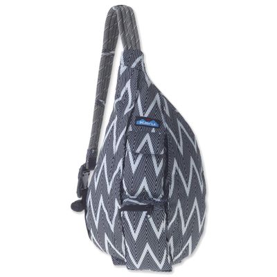 KAVU Original Rope Sling Pack with Adjustable Rope Shoulder Strap, Black Zig Zag