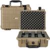 Eylar Hard Gun Case Water & Shock Proof With Foam TSA Approved 13.37 Inch 11.62 Inch 6 Inch (Tan) view 1