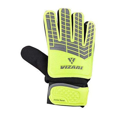 Vizari Junior Saver Goalkeeper Gloves Kids - Yellow, Grey, Black - Size 4