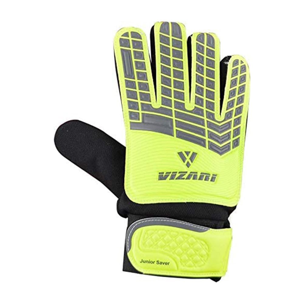 Vizari Junior Saver Goalkeeper Gloves Kids - Yellow, Grey, Black - Size 4