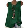 Wokasun.JJ Womens Cotton Linen Blouse,Ladies Sleeveless Baggy T-Shirt Vest Summer Fashion Plus Size Tee Blouse Tank Tops(Green,L) view 3