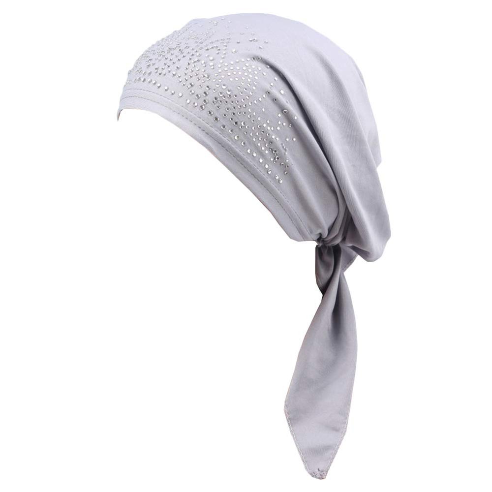 Chemo Hat Turban Hat Cloche Beanie Cancer Cap Turban Hair Lose Wraps for Women Gray