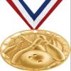 Crown Awards Bowling Medal, 2" Shiny Gold Bowling Pins Medals for Kids with Free Custom Engraving 100 Pack view 1