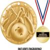 Crown Awards Bowling Medal, 2" Shiny Gold Bowling Pins Medals for Kids with Free Custom Engraving 100 Pack view 2