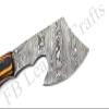 FB LEATHER CRAFTS Tactical Combat Custom Made Damascus Steel Hunting Axe/Throwing Hatchets Smart Axe FBA-0007 and 0008 (Black & Orange Colored Wood) view 2
