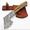 FB LEATHER CRAFTS Tactical Combat Custom Made Damascus Steel Hunting Axe/Throwing Hatchets Smart Axe FBA-0007 and 0008 (Black & Orange Colored Wood) view 3
