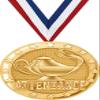 Crown Awards Attendance Medal, 2" Shiny Gold Perfect Attendance Medals for Kids with Free Custom Engraving 50 Pack view 1