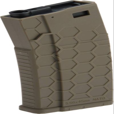 Evike Airsoft - EMG Helios Hexmag Airsoft Polymer 300rd FlashMag Mag for M4-Style Series Airsoft AEGs (Color: Dark Earth/Single)