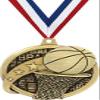 Crown Awards Custom Basketball Medals, 2" Basketball Medal with Free Neck Ribbon and 4 Lines of Engraving Included 10 Pack Prime view 1