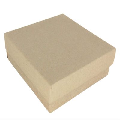 888 Display - Pack of 20 Boxes of 3 1/2" x 3 1/2" x 1" Kraft Brown Matte Finish Cotton Filled Jewelry Boxes