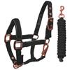 Derby Originals Desert Rose Collection Rose Gold Reflective Safety Stable Horse Halters with Matching Lead Ropes view 2