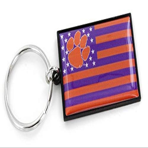 Aminco NCAA Clemson Tigers Americana Flag Keychain