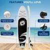 SereneLife Inflatable Stand Up Paddle Board - Wide Stable Design, Non-Slip Deck for Adults & Youth with Premium Paddle Board Accessories: Carry Bag, Dual Action Pump, Paddle, Ankle Leash - 10'10" view 3