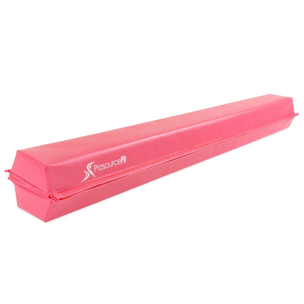 ProsourceFit Gymnastics Balance Beam for Kids, 9ft Long Firm Folding Floor Beam with Non-Slip 4-inch Wide Surface for Safe Gymnastics Practice at Home, Pink