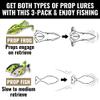 LUNKERHUNT Bass Fishing Lures Kit (3-Pack) - 2 Prop Fish Lures and 1 Prop Frog Lure | Weedless Hooks Hollow Realistic Body, Small Frog Lures & Fishing Lures for bass Fishing Whopper plopper view 3