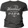 Hooked On Being Papa - Funny Papa Fishing Shirt for Men - F/Dk. Heather-4X view 1