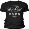 Hooked On Being Papa - Funny Papa Fishing Shirt for Men - F/Black-2X view 1