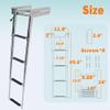 4-Step Stainless Steel Sliding Dive Ladder - Telescoping Ladder for Pontoon Boat, 900 lb Capacity view 2