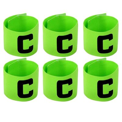 Onwon 6 Pieces Elastic Soccer Captain Armband Adjustable Football Basketball Player Bands for Adult Youth (Green)