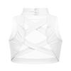 easyforever Kids Girls Sleeveless Criss Cross Back Mock Neck Crop Top Dance Sports Bra Dancewear Ivory 8 view 2