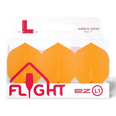 LSTYLE L1 Standard Dart Flights  EZ  Neon Orange  1 Set  Pre-Molded