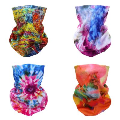 SMEHCF 4 Headband Bandana Balaclava Half Face Mask Shield Head Hair Scarf Neck Gaiter Hat Multipurpose For WoMen Men Breathable Reusable Washable Rainbow Watercolor