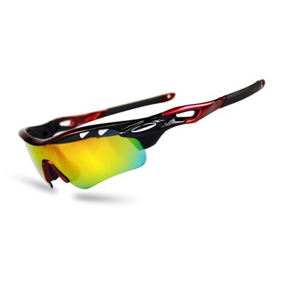 Outdoors Sunglasses Sports Sunglasses Protection Cycling Glasses with 4 Interchangeable Lenses Polarized UV400 and Myopia Sunglasses Sheet Sand for Cycling, Baseball,Fishing, Ski Running,Golf