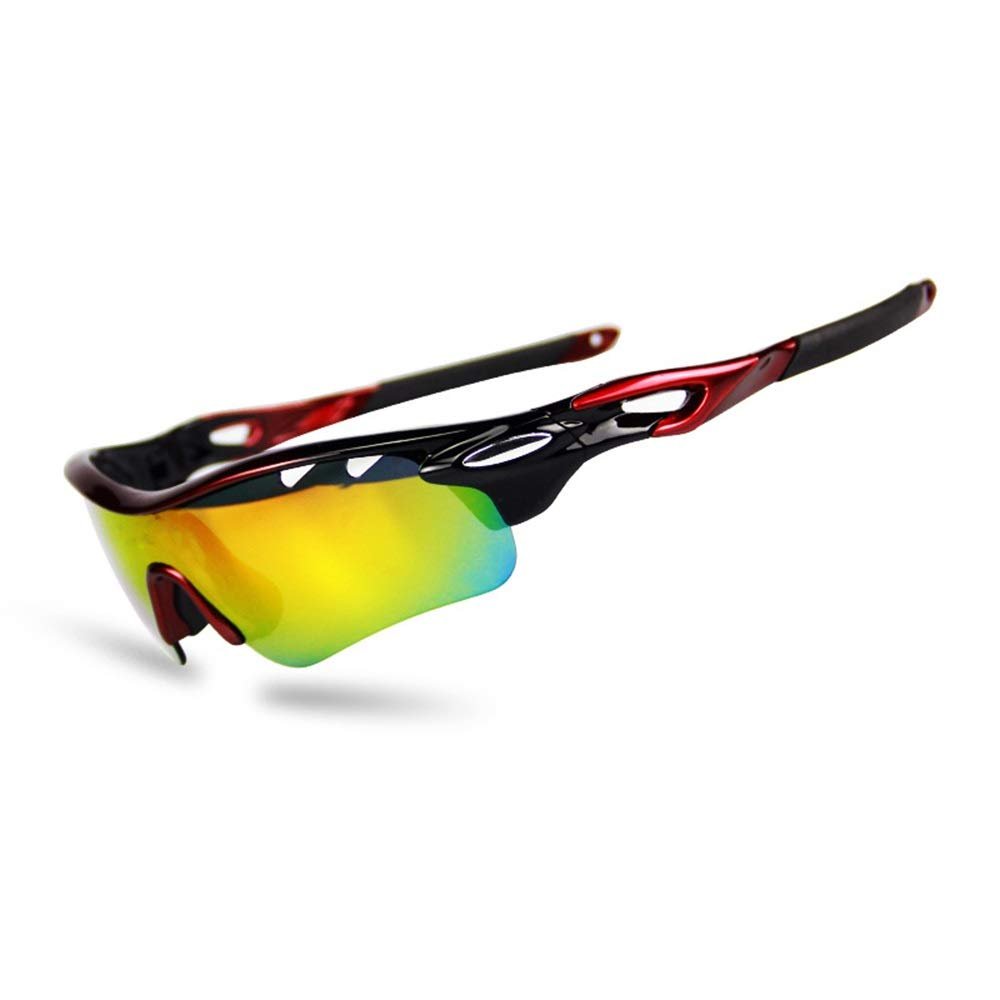 Outdoors Sunglasses Sports Sunglasses Protection Cycling Glasses with 4 Interchangeable Lenses Polarized UV400 and Myopia Sunglasses Sheet Sand for Cycling, Baseball,Fishing, Ski Running,Golf