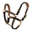 Ovation Equestrian Padded Leather Crownpiece Ergonomic Comfortable Adjustable Chin Luxor Cushion-Flex Halter, Black, Oversize view 1