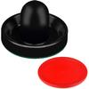 ONE250 Air Hockey Pushers and Red Air Hockey Pucks, Goal Handles Paddles Replacement Accessories for Game Tables (4 Striker, 4 Puck Pack) (Black) view 3