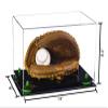 Better Display Cases Clear Acrylic Baseball Catchers Glove Display Case with Green Risers (A011/V16) view 2