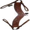 Lussoro Genuine Leather Beautiful Tooled Tripping Horse Breast Collar (Style-A)