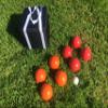 BuyBocceBalls Listing - Unique Bocce Set - 107mm with Orange and Red Balls, Black Bag view 1