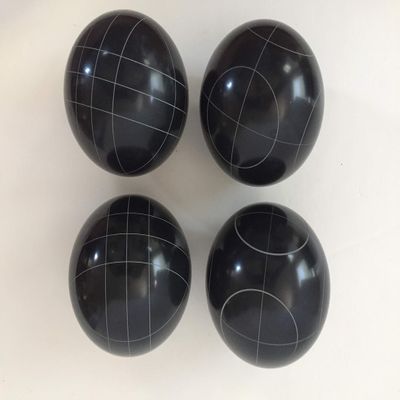 BuyBocceBalls Listing - Pack of 4-107mm Bocce Balls (5 of 8) - Black with 2 Different Scoring Patterns