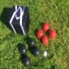 BuyBocceBalls Listing - Unique Bocce Set - 107mm with Black and Red Balls, Black Bag view 1