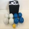 BuyBocceBalls Listing - Unique Bocce Set - 107mm with Blue and White Balls, Black Bag view 2