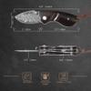 ALBATROSS Mini Pocket Knife - 4.75" Modern Damascus Steel Folding Knife with Red Sandalwood Handle - 71 Layer Hand Forged Blade - Liner Lock System - Luxury Gift Box - HGDK013 view 2