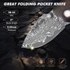 ALBATROSS Mini Pocket Knife - 4.75" Modern Damascus Steel Folding Knife with Red Sandalwood Handle - 71 Layer Hand Forged Blade - Liner Lock System - Luxury Gift Box - HGDK013 view 3