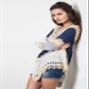 Itemnew Women's Casual Loose Fit Lace Patchwork Pullover Tops Cover Up (Free Size, Blue) view 3