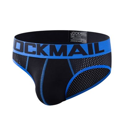 JOCKMAIL Low Rise Mens Sexy Underwear Mesh Breathable Sexy Men Briefs Male Panties for Men (L, Black)