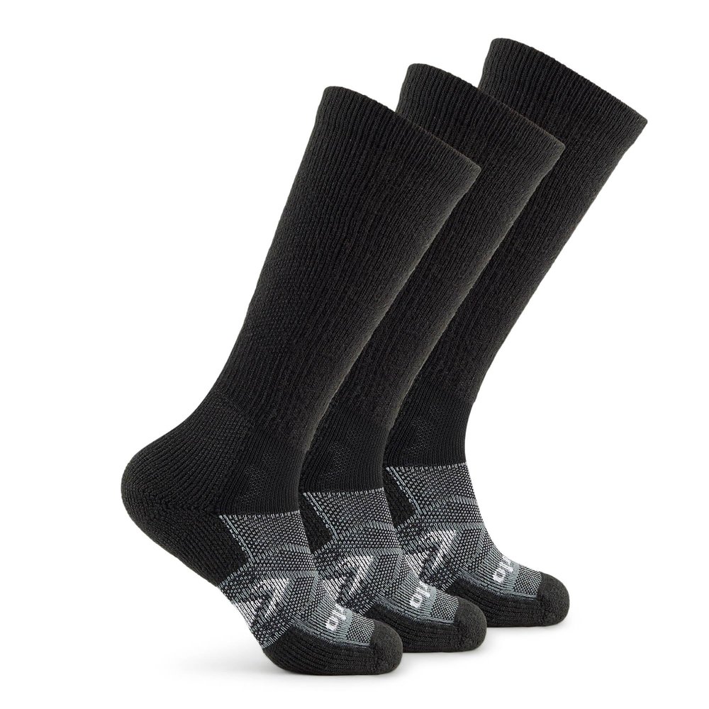 Thorlos Unisex-Adult's WCOU Work Maximum Cushion Over-Calf Sock, Black/Grey 3 Pack(Over-The-Calf), Extra Large
