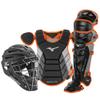 Mizuno Samurai Adult Baseball Boxed Catcher's Gear Set , Black-Orange, 15" Men's Adult