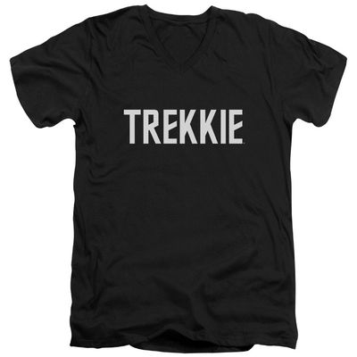Star Trek Trekkie Unisex Adult V-Neck T Shirt for Men and Women, 2X-Large Black