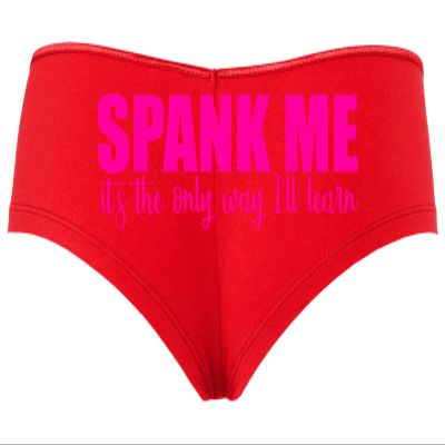Knaughty Knickers Spank Me Its The Only Way I Will Learn I'll Red Boyshort BDSM
