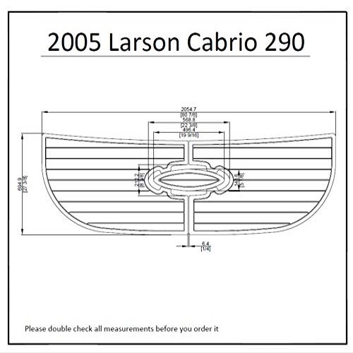 ZY 2005 Larson Cabrio 290 Swim Platform Pad 6mm Boat EVA Teak Decking 1/4" 6mm (New Light Brown with Black Lines)
