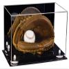 Better Display Cases Acrylic Baseball Catchers Glove Display Case with Mirror and White Risers (A011/V16) view 1